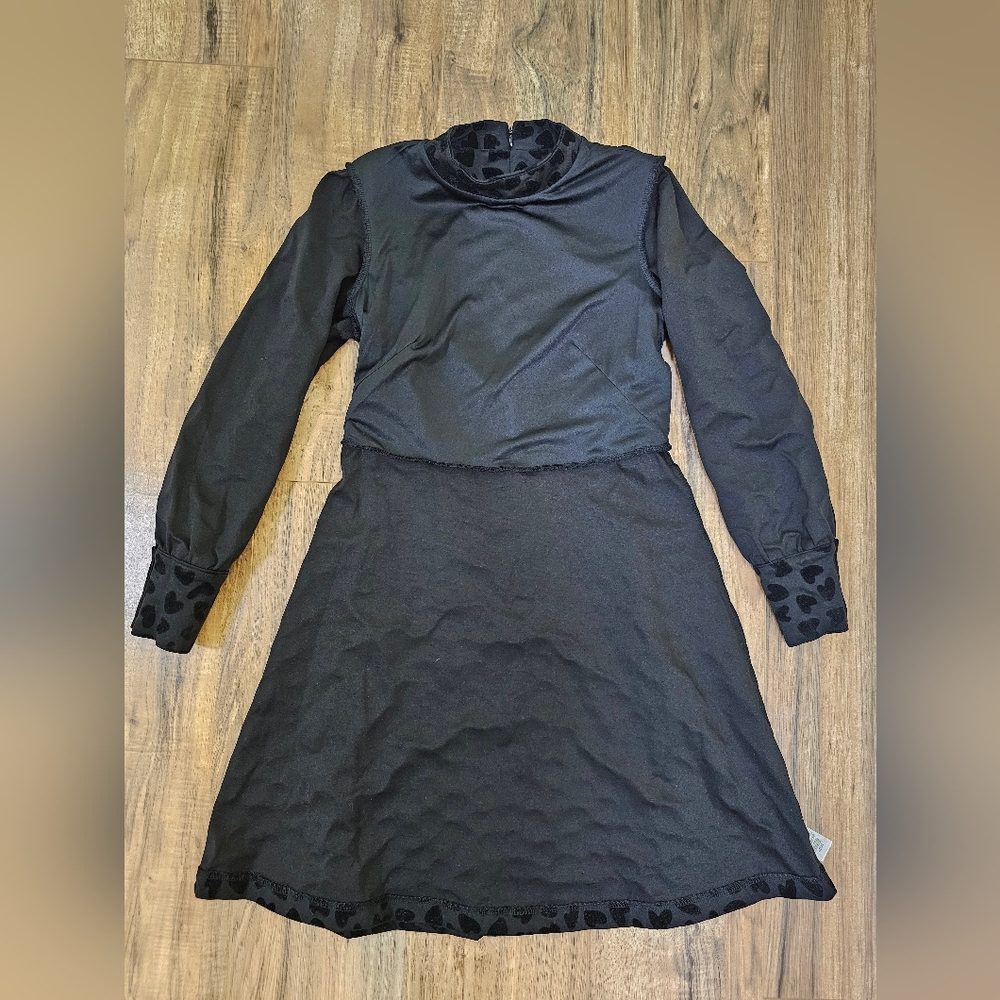 New Ann Taylor Heart Velvet Mock Neck Flare Dress - Picture 7 of 14